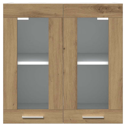 vidaXL Kitchen Wall Cabinet Lyon with Glass Door Artisan Oak 60x31x60 cm 4