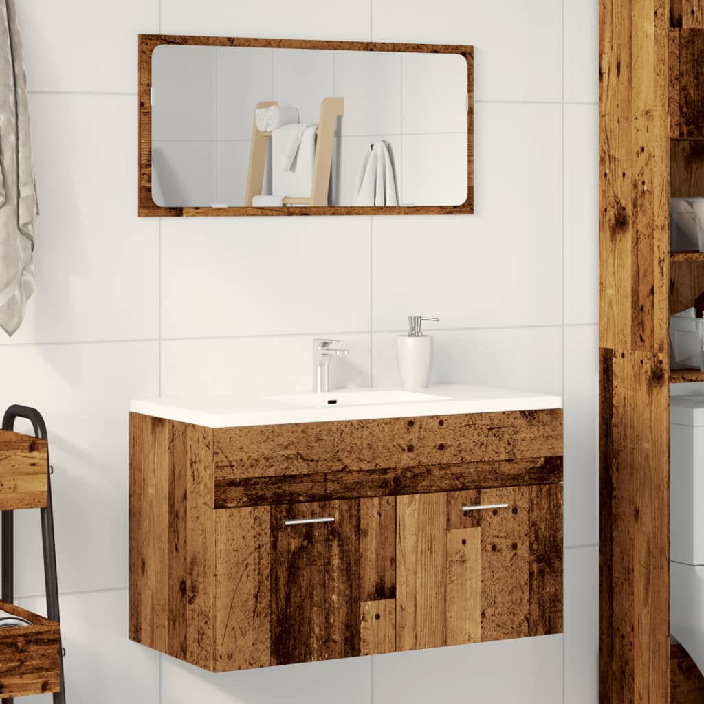 vidaXL Bathroom Sink Cabinet Old Wood 90x38.5x46 cm Engineered Wood 3