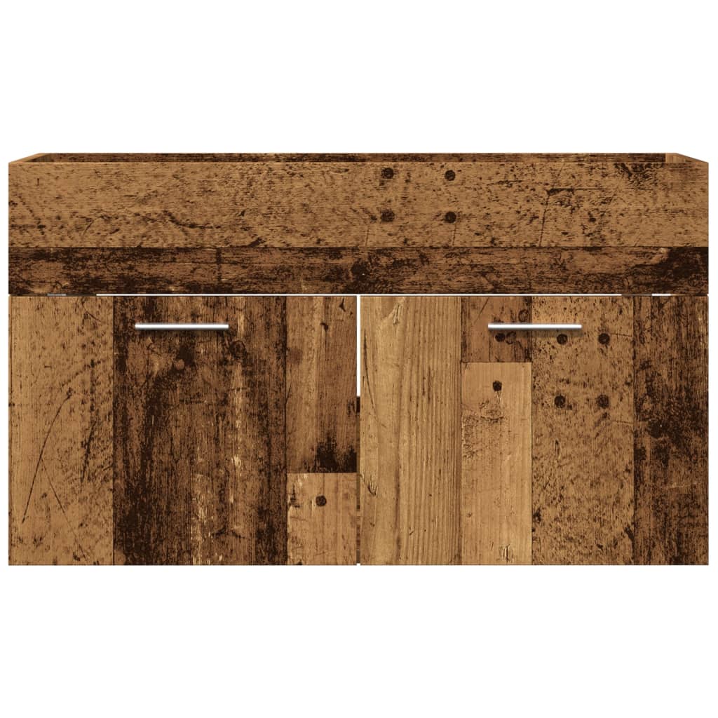 vidaXL Bathroom Sink Cabinet Old Wood 90x38.5x46 cm Engineered Wood 4
