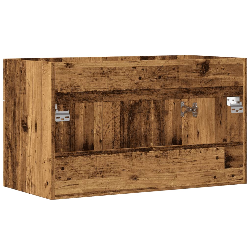 vidaXL Bathroom Sink Cabinet Old Wood 90x38.5x46 cm Engineered Wood 6