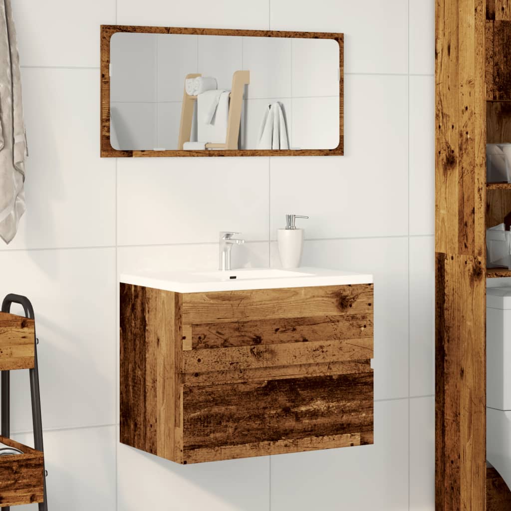 vidaXL Bathroom Cabinet Old Wood 60x38.5x45 cm Engineered Wood 3