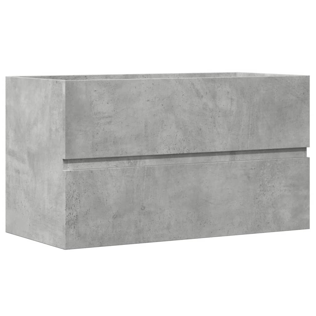 vidaXL Bathroom Hanging Cabinet Concrete Grey 80x38.5x45 cm Engineered Wood 2