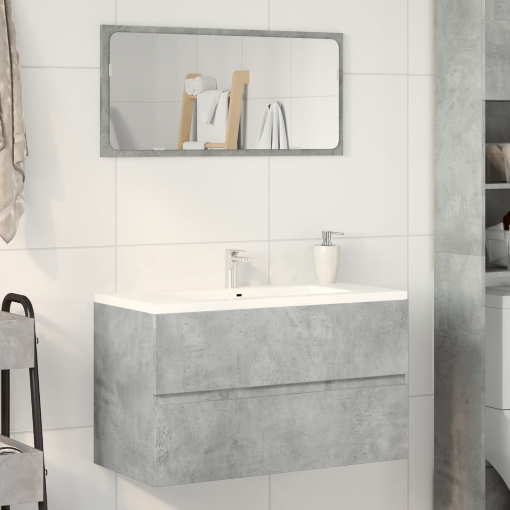 vidaXL Bathroom Hanging Cabinet Concrete Grey 80x38.5x45 cm Engineered Wood 3