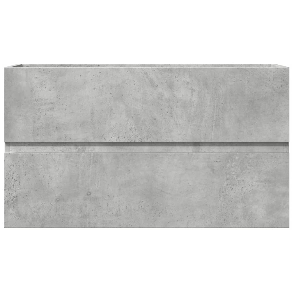vidaXL Bathroom Hanging Cabinet Concrete Grey 80x38.5x45 cm Engineered Wood 4