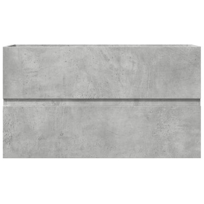 vidaXL Bathroom Hanging Cabinet Concrete Grey 80x38.5x45 cm Engineered Wood 4