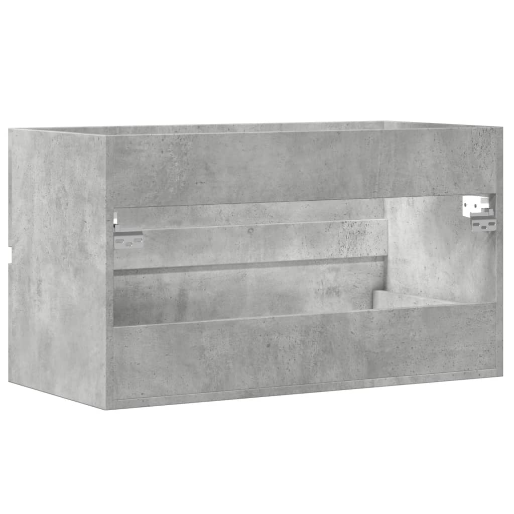 vidaXL Bathroom Hanging Cabinet Concrete Grey 80x38.5x45 cm Engineered Wood 6