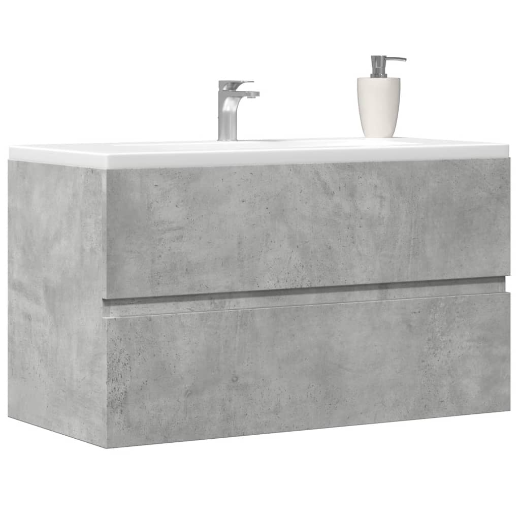 vidaXL Bathroom Hanging Cabinet Concrete Grey 80x38.5x45 cm Engineered Wood 1