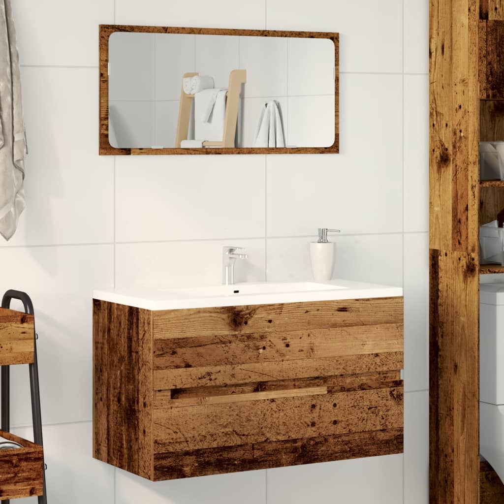 vidaXL Sink Cabinet Old Wood 90x38.5x45 cm Engineered Wood 3