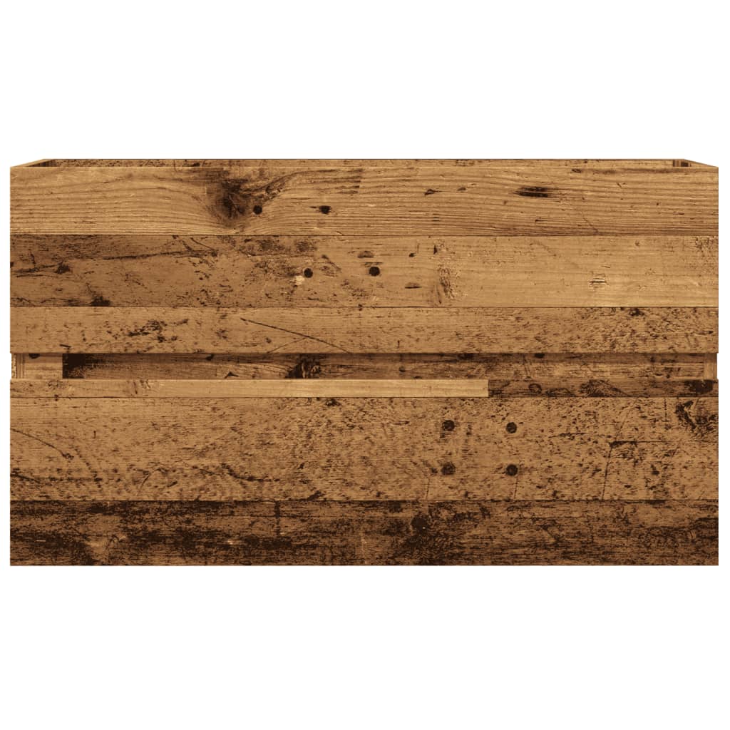 vidaXL Sink Cabinet Old Wood 90x38.5x45 cm Engineered Wood 4