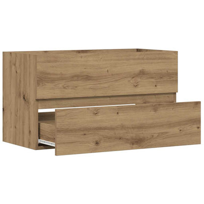 vidaXL Sink Cabinet Artisian Oak 90x38.5x45 cm Engineered Wood 4