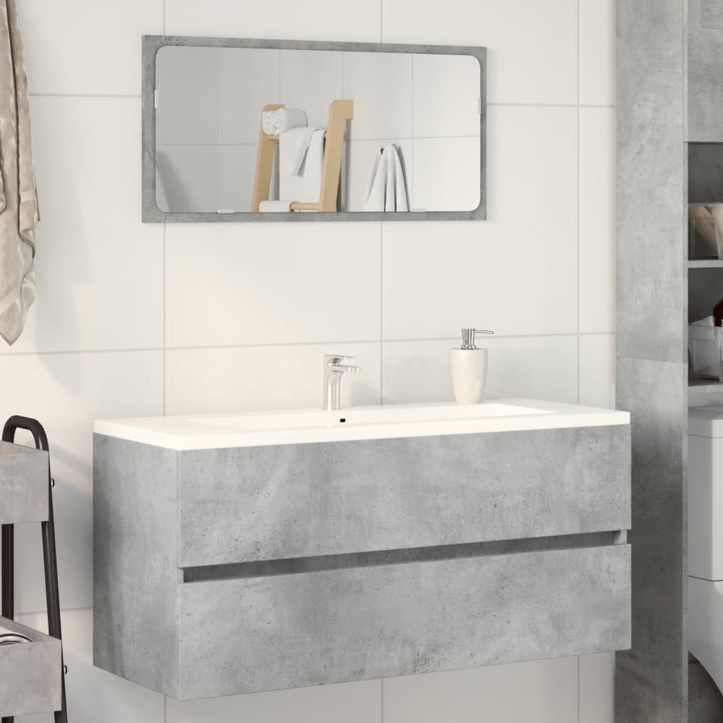 vidaXL Sink Cabinet Concrete Grey 100x38.5x45 cm Engineered Wood 3