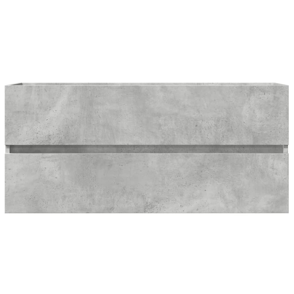 vidaXL Sink Cabinet Concrete Grey 100x38.5x45 cm Engineered Wood 4