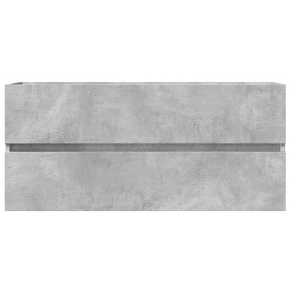 vidaXL Sink Cabinet Concrete Grey 100x38.5x45 cm Engineered Wood 4