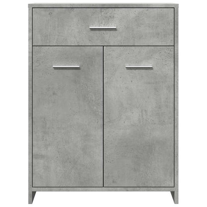 vidaXL Bathroom Cabinet Concrete Grey 60x33x80 cm Engineered Wood 4