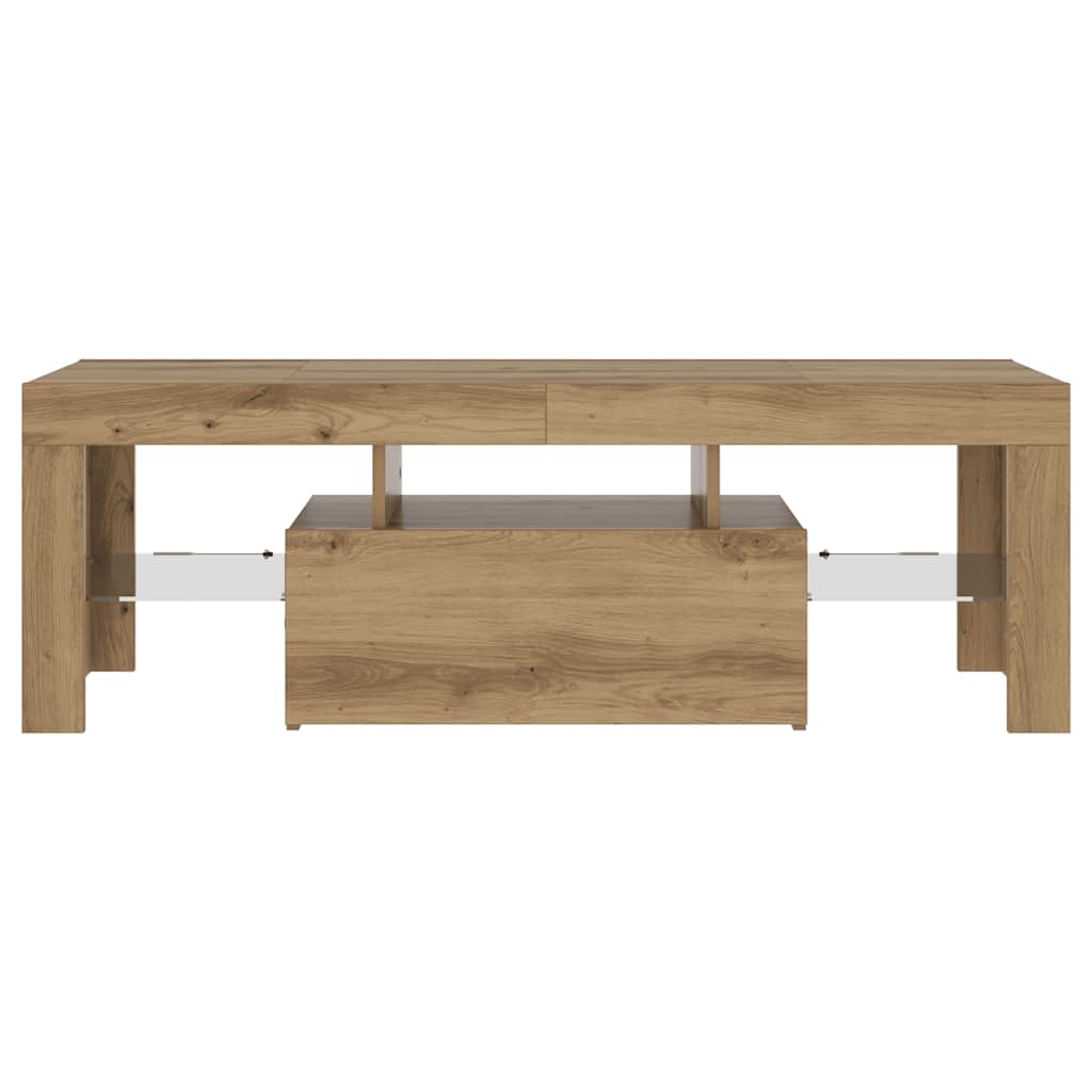 vidaXL TV Cabinet with LED Lights Artisan Oak 120x36.5x40 cm Engineered Wood 6