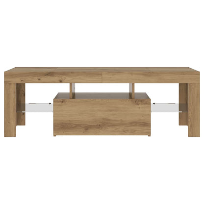 vidaXL TV Cabinet with LED Lights Artisan Oak 120x36.5x40 cm Engineered Wood 6