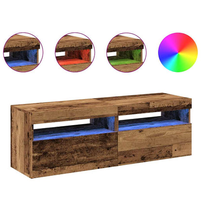 vidaXL 2 Piece TV Cabinet Set with LED Lights Old Wood Engineered Wood 2