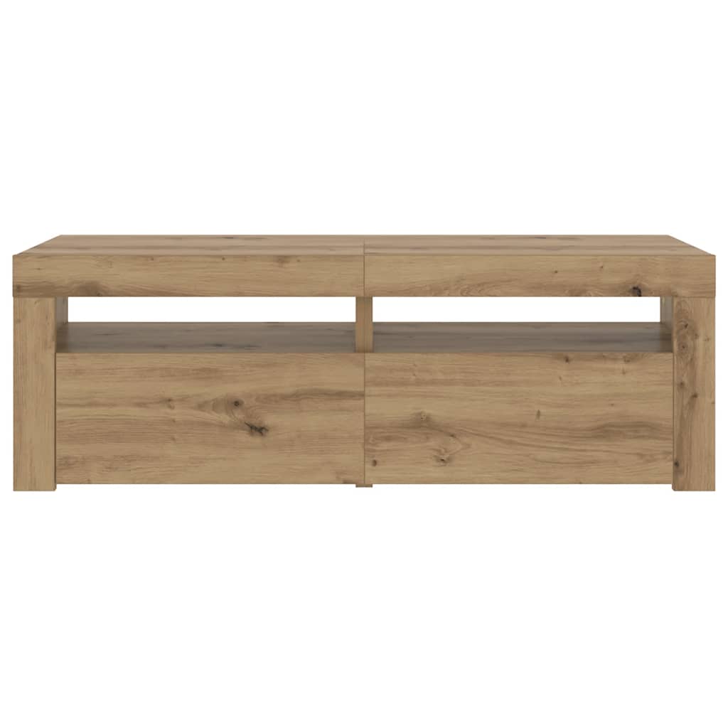 vidaXL TV Cabinet with LED Lights Artisan Oak 120x35x40 cm 5