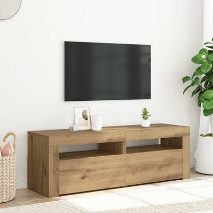 vidaXL TV Cabinet with LED Lights Artisan Oak 120x35x40 cm 1