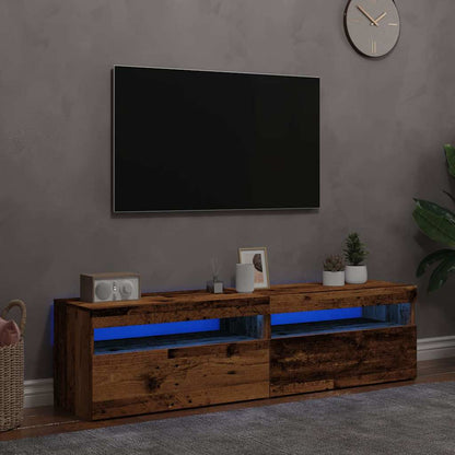 vidaXL 2 Piece TV Cabinet Set with LED Lights Old Wood Engineered Wood 1