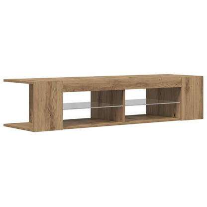 vidaXL TV Cabinet with LED Lights Artisan Oak 135x39x30 cm Engineered Wood 3