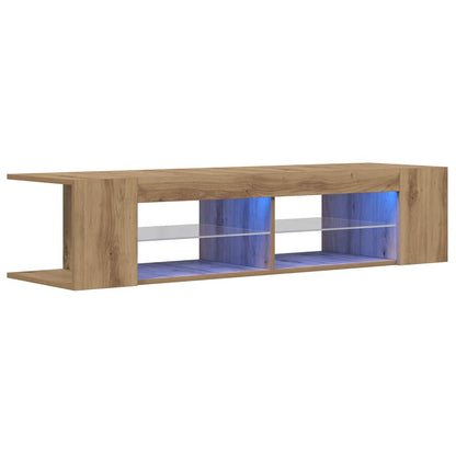 vidaXL TV Cabinet with LED Lights Artisan Oak 135x39x30 cm Engineered Wood 6