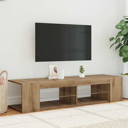 vidaXL TV Cabinet with LED Lights Artisan Oak 135x39x30 cm Engineered Wood 1