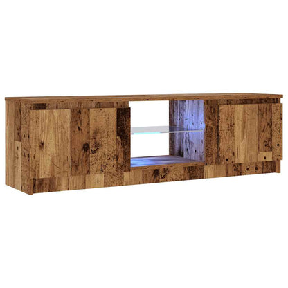 vidaXL TV Cabinet with LED Lights Old Wood 120x30x36cm Engineered Wood 4