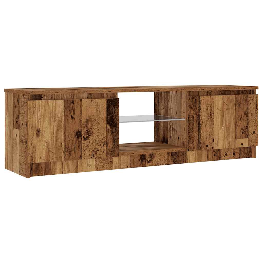 vidaXL TV Cabinet with LED Lights Old Wood 120x30x36cm Engineered Wood 5