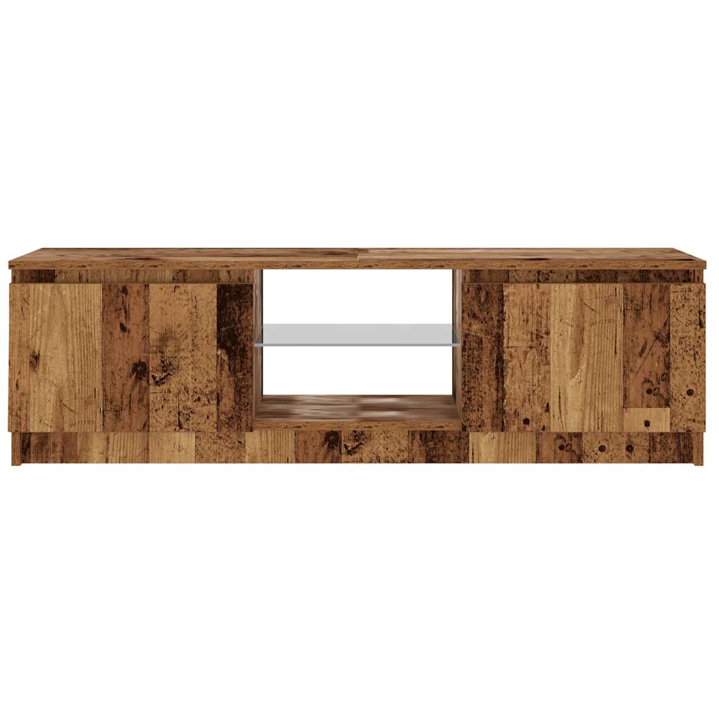 vidaXL TV Cabinet with LED Lights Old Wood 120x30x36cm Engineered Wood 6
