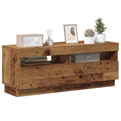 vidaXL TV Cabinet with LED Lights Old Wood 100x35x40 cm Engineered Wood 5