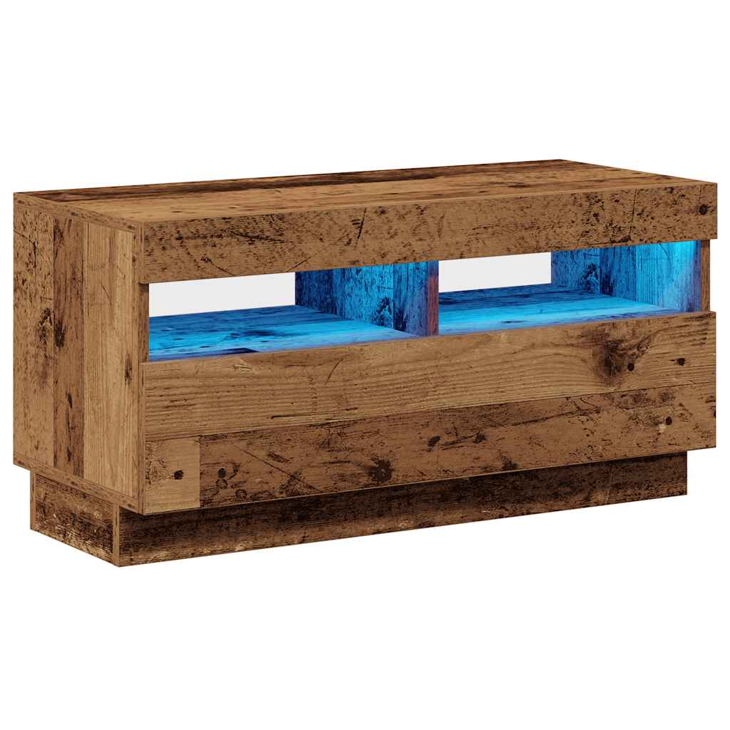 TV Cabinet with LED Lights 80x35x40 cm Old wood 80 cm