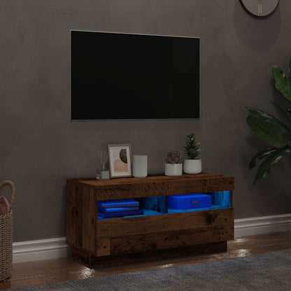 TV Cabinet with LED Lights 80x35x40 cm Old wood 80 cm