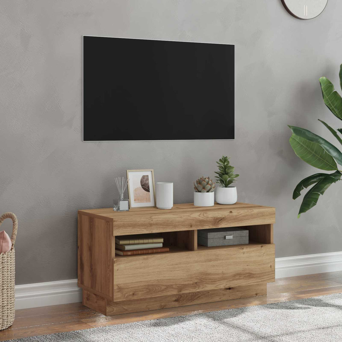 vidaXL TV Cabinet with LED Lights 80x35x40 cm