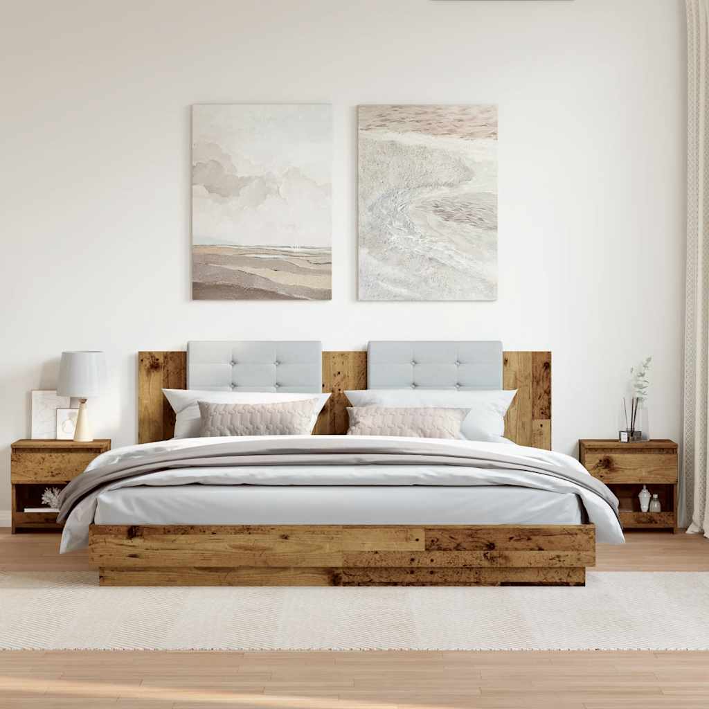 vidaXL Bedside Cabinets 2 pcs Old Wood 40x30x39 cm Engineered Wood 3