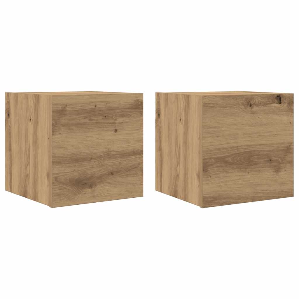 vidaXL Wall Mounted TV Cabinet 2 pcs Artisan Oak 30.5x30x30 cm 2