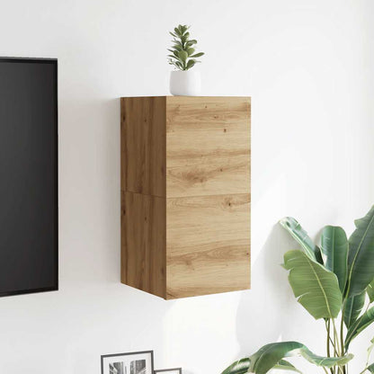 vidaXL Wall Mounted TV Cabinet 2 pcs Artisan Oak 30.5x30x30 cm 3