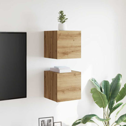 vidaXL Wall Mounted TV Cabinet 2 pcs Artisan Oak 30.5x30x30 cm 1