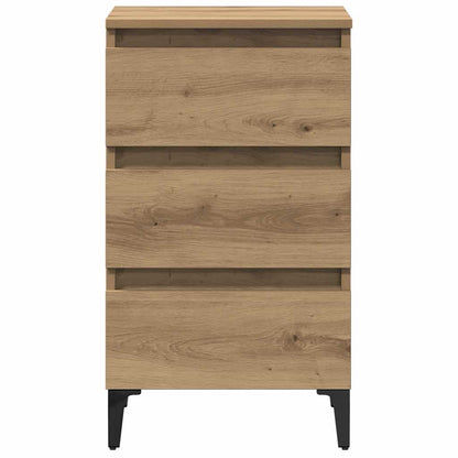 vidaXL Bed Cabinet with Metal Legs Artisan Oak 40x35x69 cm 4