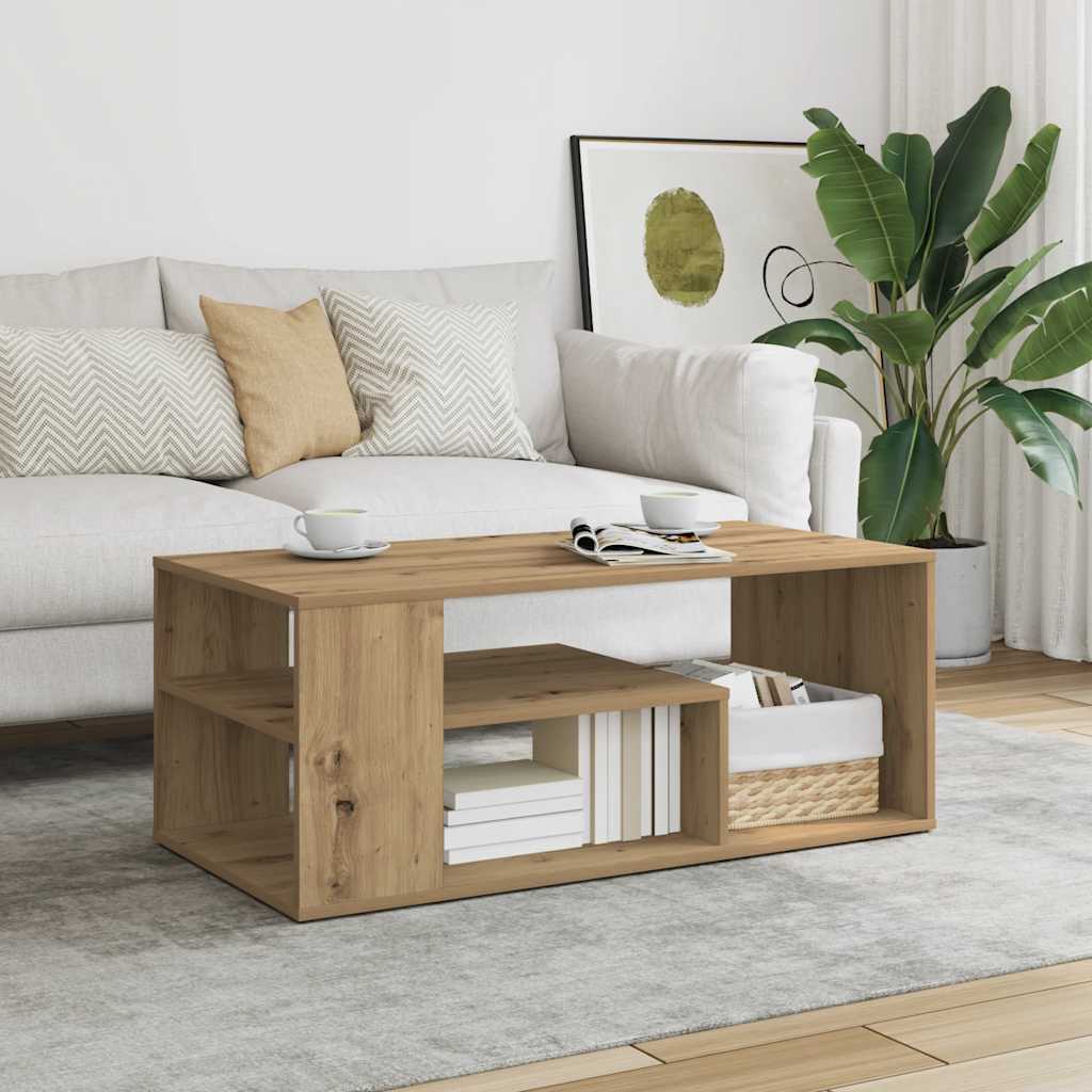 Coffee Table 100x50x40 cm Engineered Wood Artisan oak