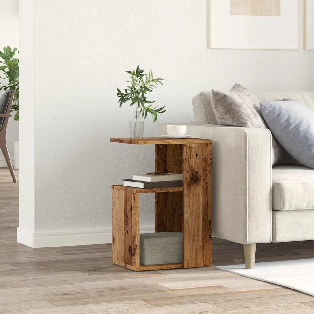 vidaXL Side Table Old Wood 36x30x56 cm Engineered Wood 3