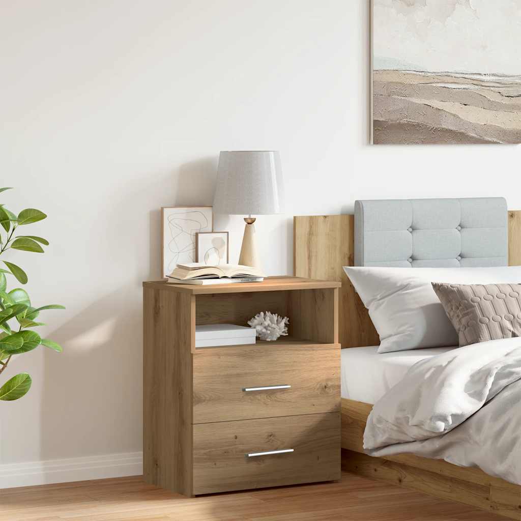 vidaXL Bedside Cabinet Artisan Oak 50x32x60cm Engineered Wood 1
