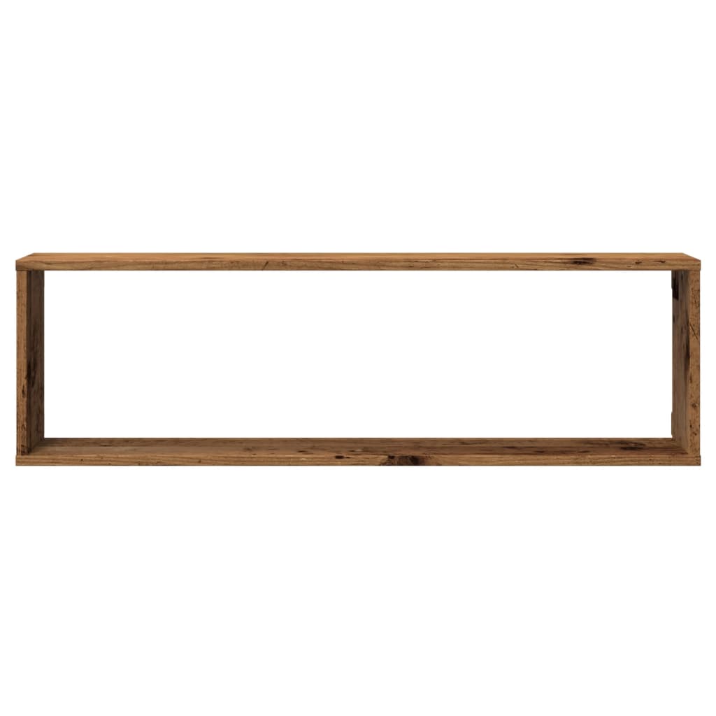 vidaXL Wall Cube Shelves 4 pcs Old Wood 100x15x30 cm Engineered Wood 5