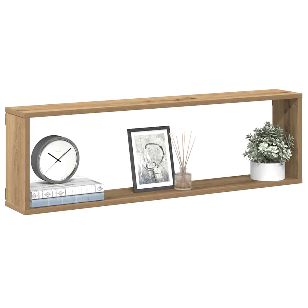 vidaXL Wall Cube Shelves 4 pcs Artisan Oak 100x15x30 cm Engineered Wood 1
