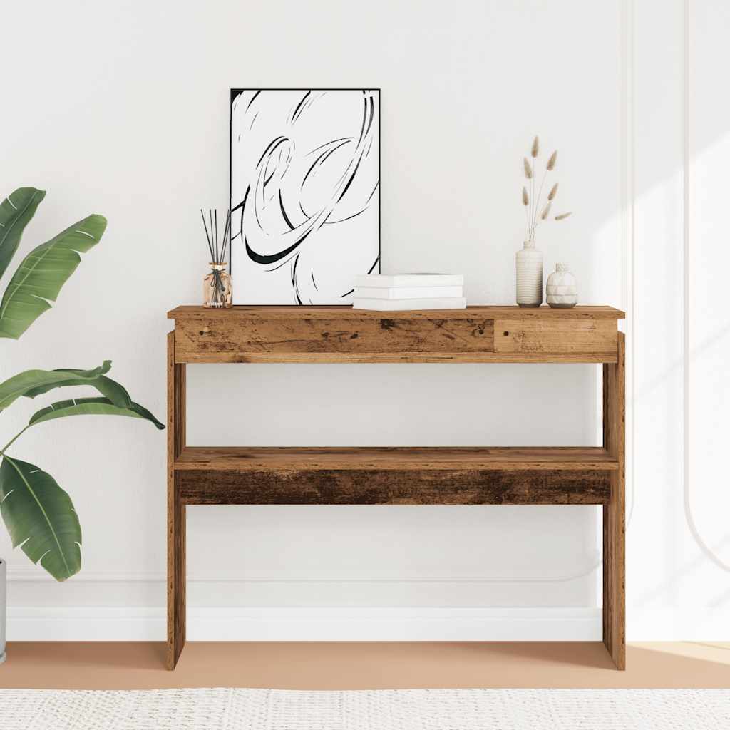 vidaXL Console Table Old Wood 102x30x80 cm Engineered Wood 3