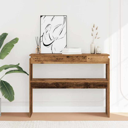 vidaXL Console Table Old Wood 102x30x80 cm Engineered Wood 3