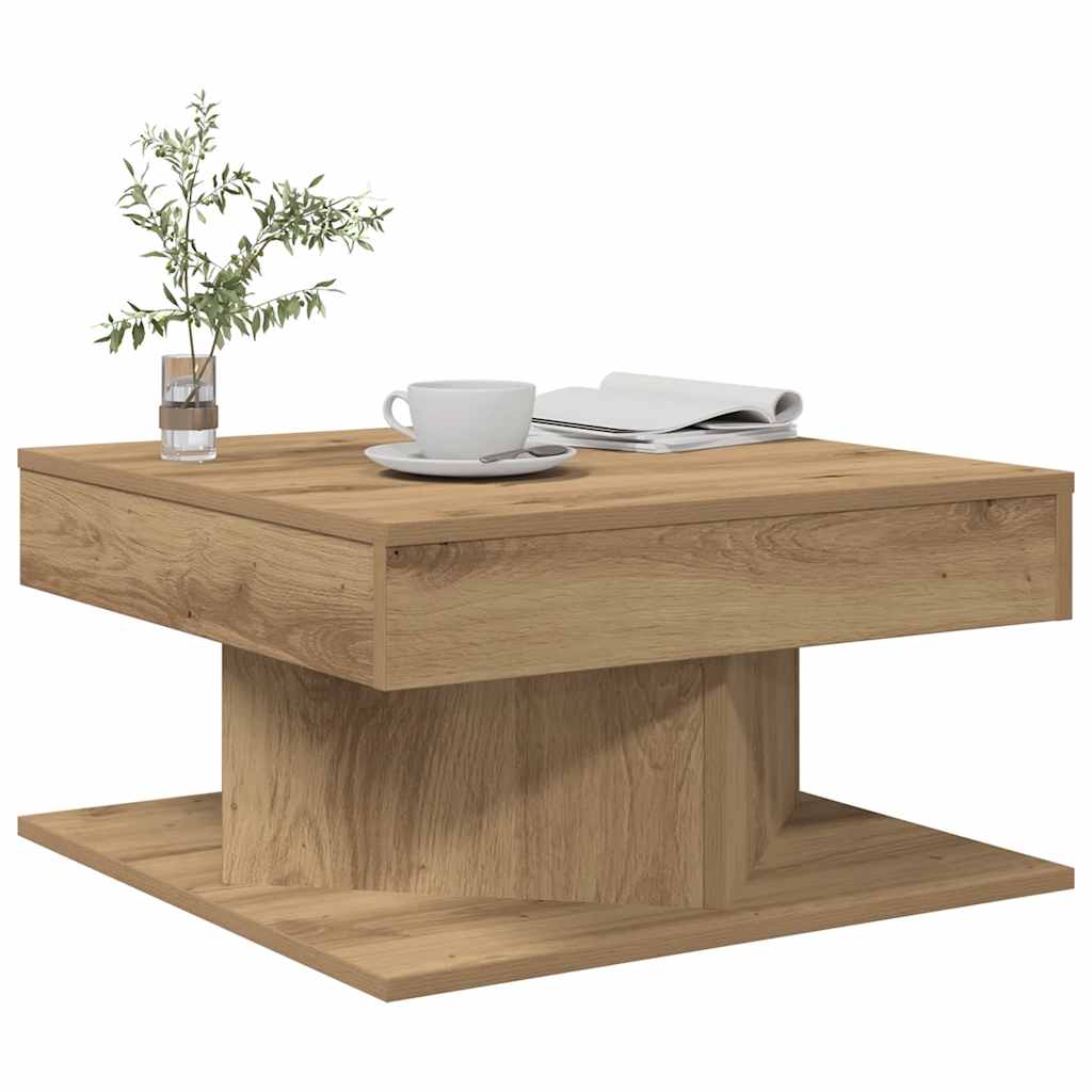 vidaXL Coffee Table Artisan Oak 55x55x30 cm Engineered Wood 3