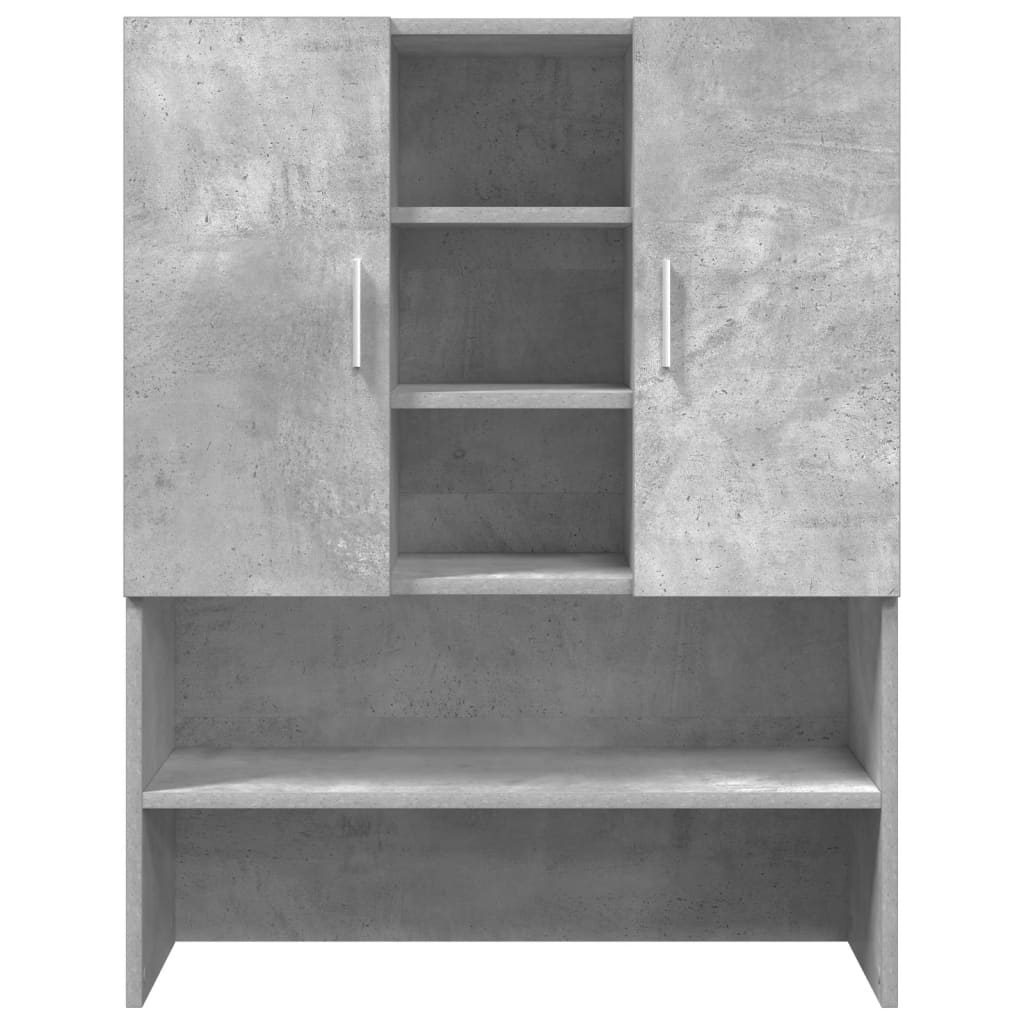 vidaXL Washing Machine Cabinet Concrete Grey 70.5x25.5x90 cm 4