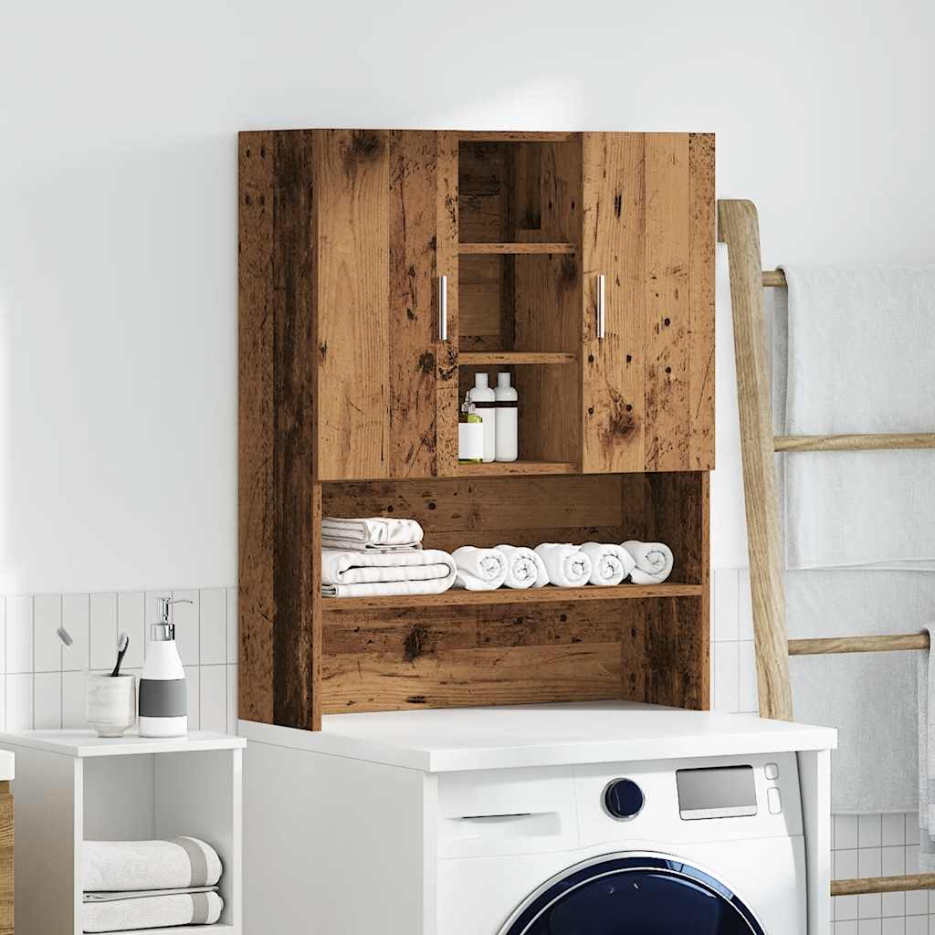 vidaXL Washing Machine Cabinet Old Wood 70.5x25.5x90 cm 3