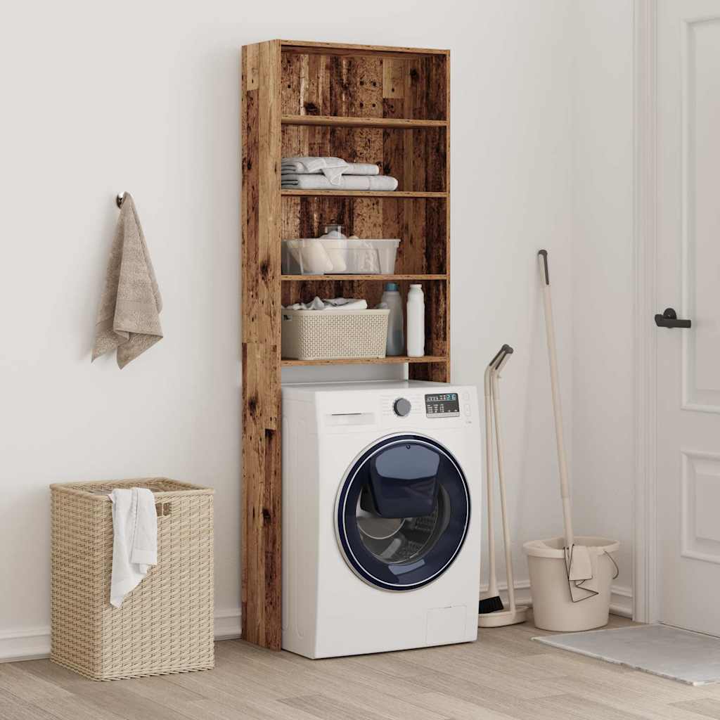 vidaXL Washing Machine Cabinet Old Wood 64x24x190 cm 4